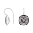 Silver ear. w/quartz glass faceted