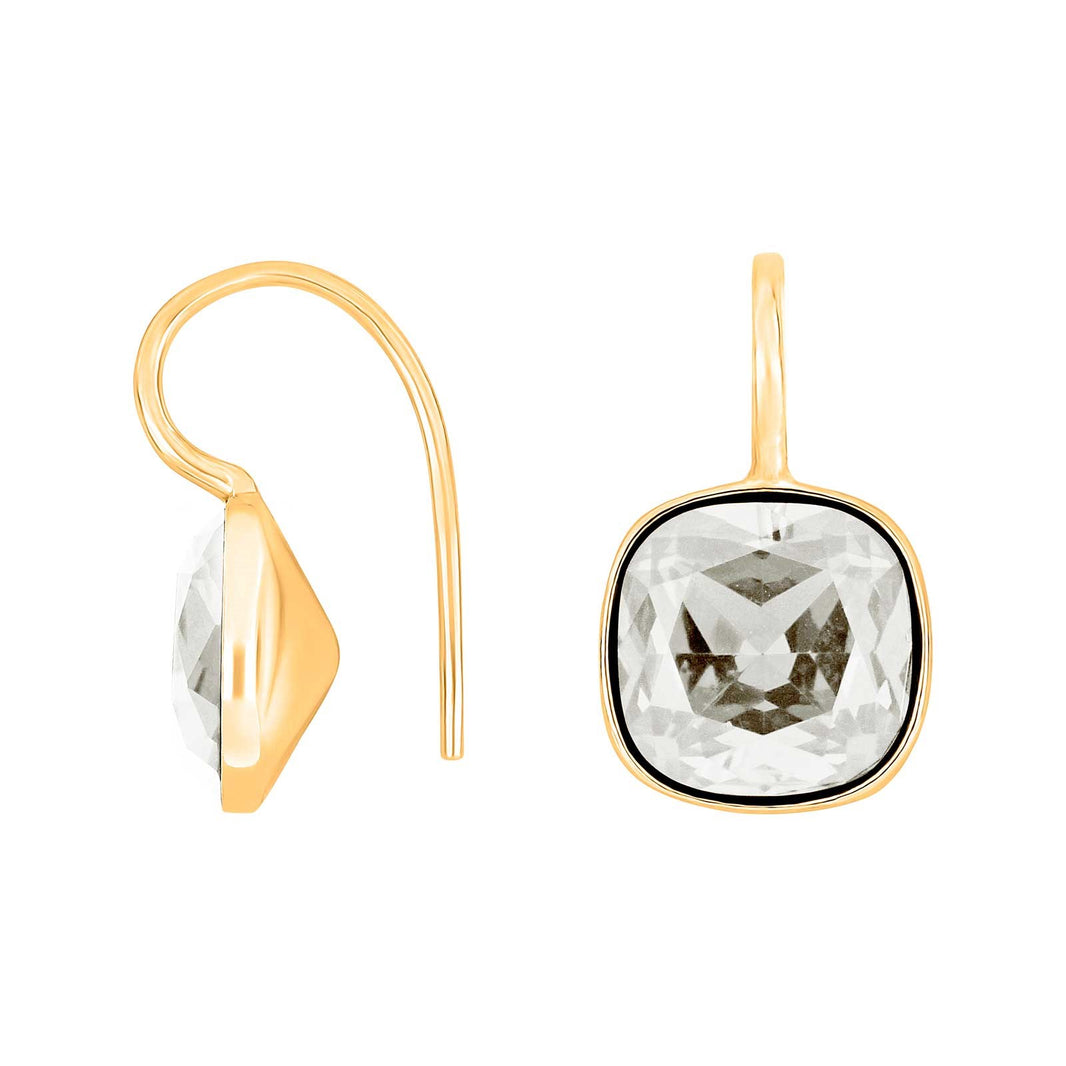 Silver ear. w/quartz glass faceted