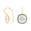 Silver ear. w/quartz glass faceted