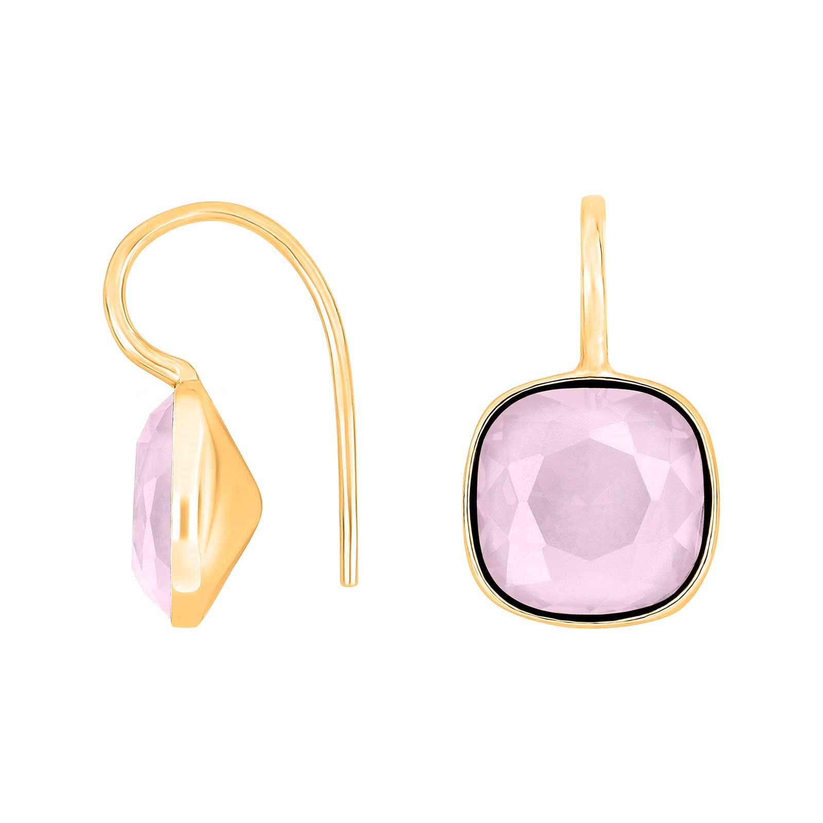 Silver ear. w/quartz glass faceted