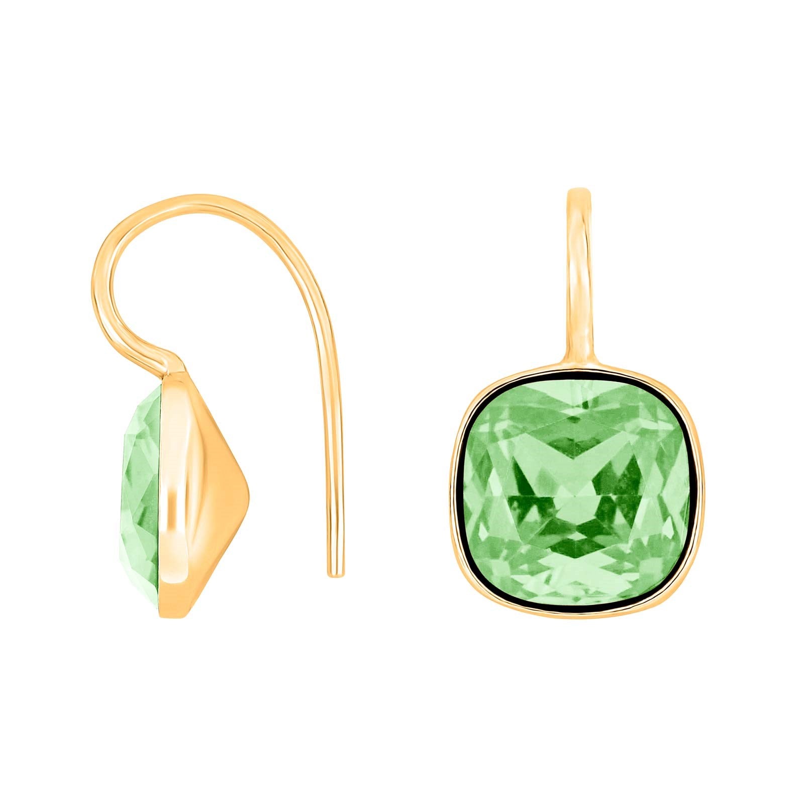 Silver ear. w/quartz glass faceted