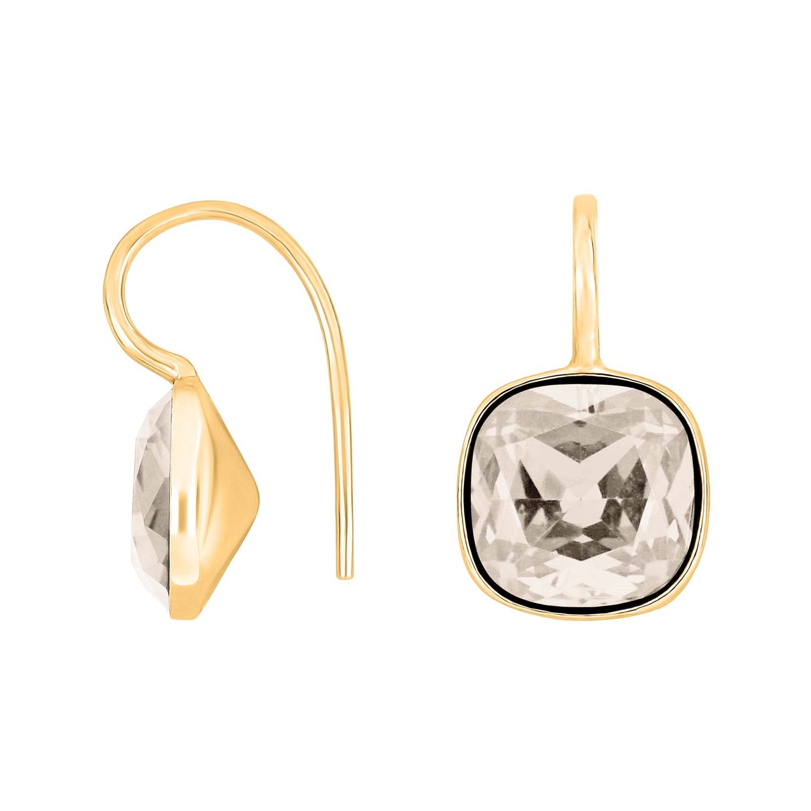 Silver ear. w/quartz glass faceted