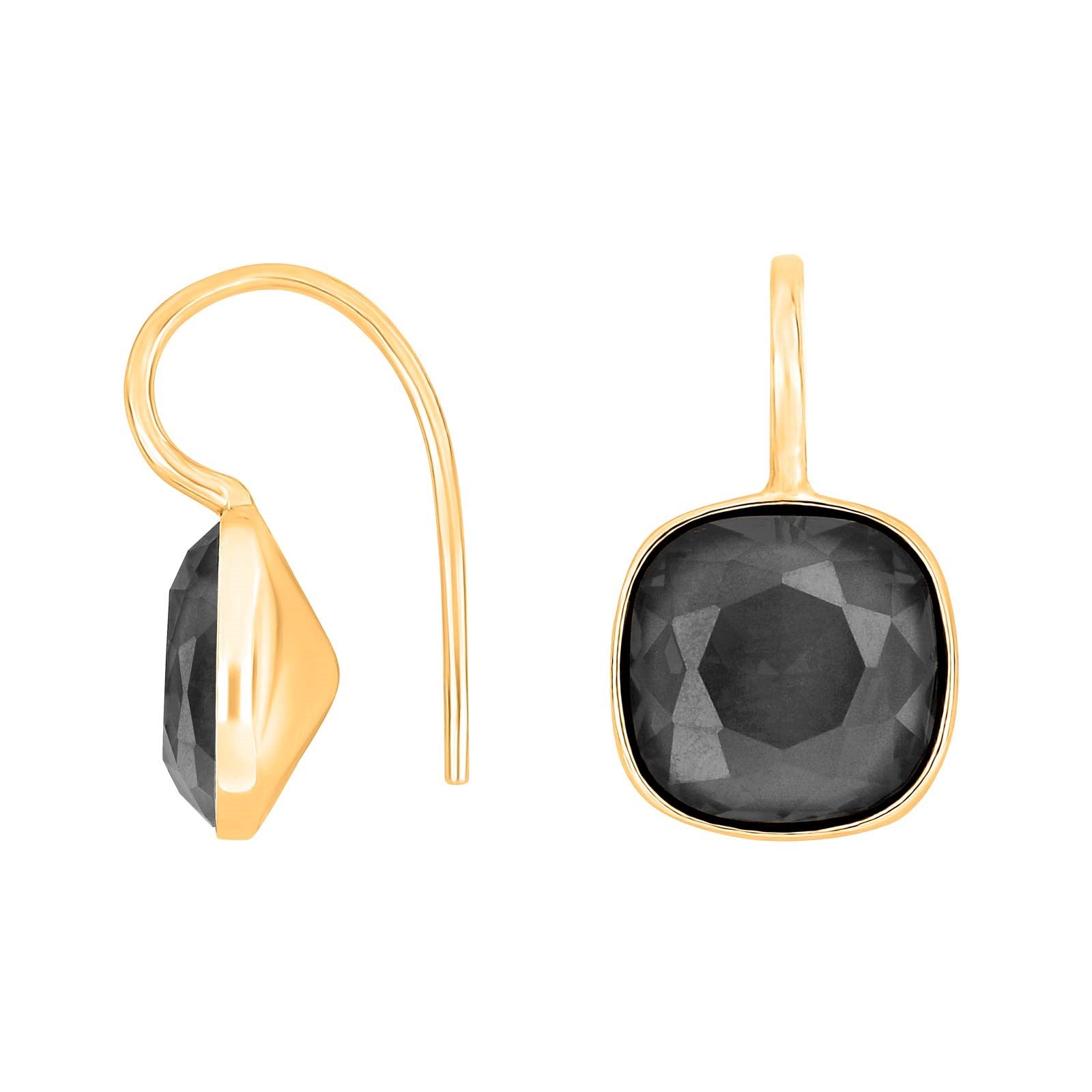 Silver ear. w/quartz glass faceted