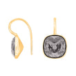 Silver ear. w/quartz glass faceted