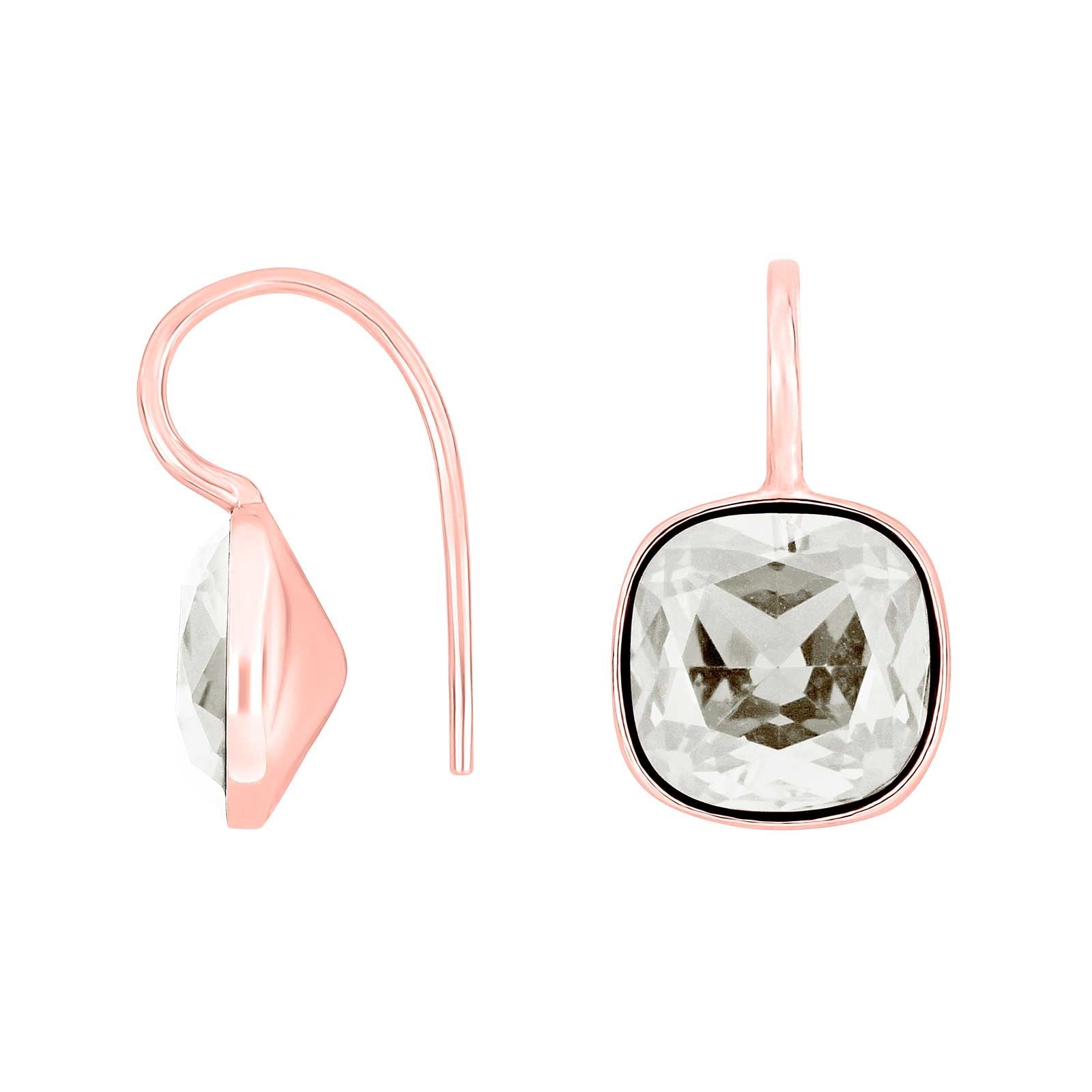 Silver ear. w/quartz glass faceted