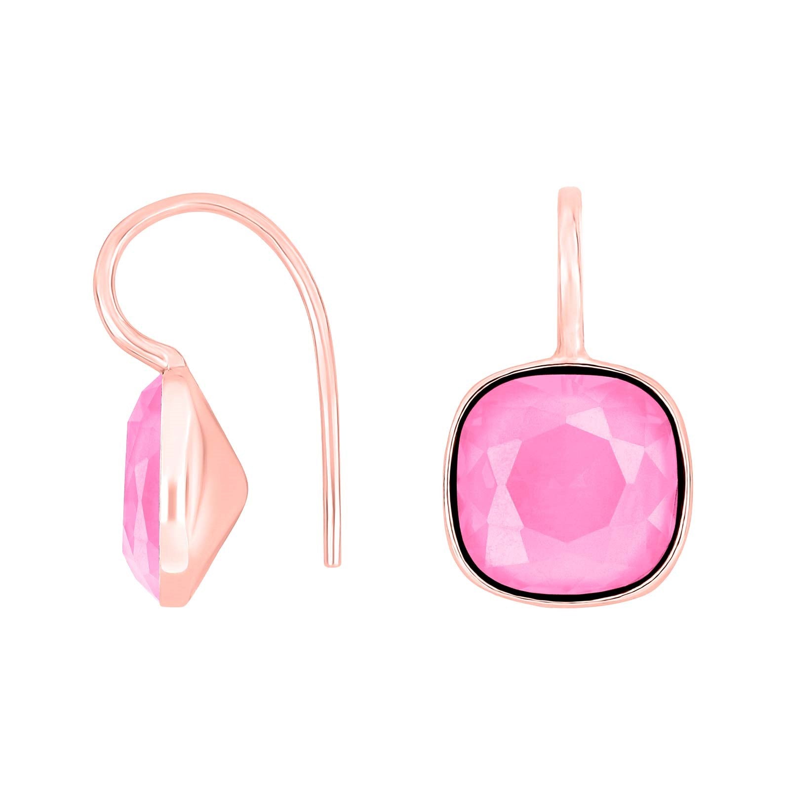 Silver ear. w/quartz glass faceted