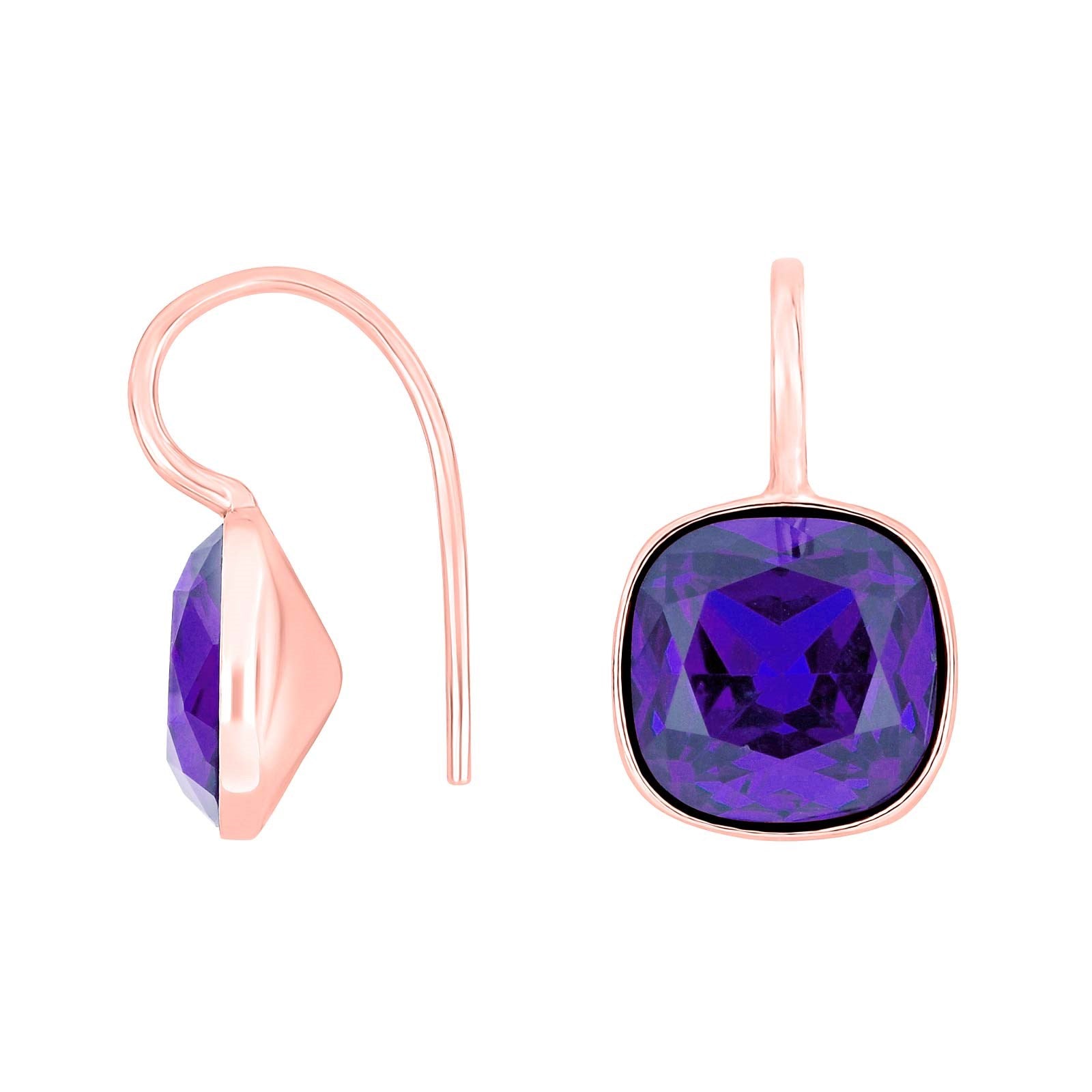 Silver ear. w/quartz glass faceted