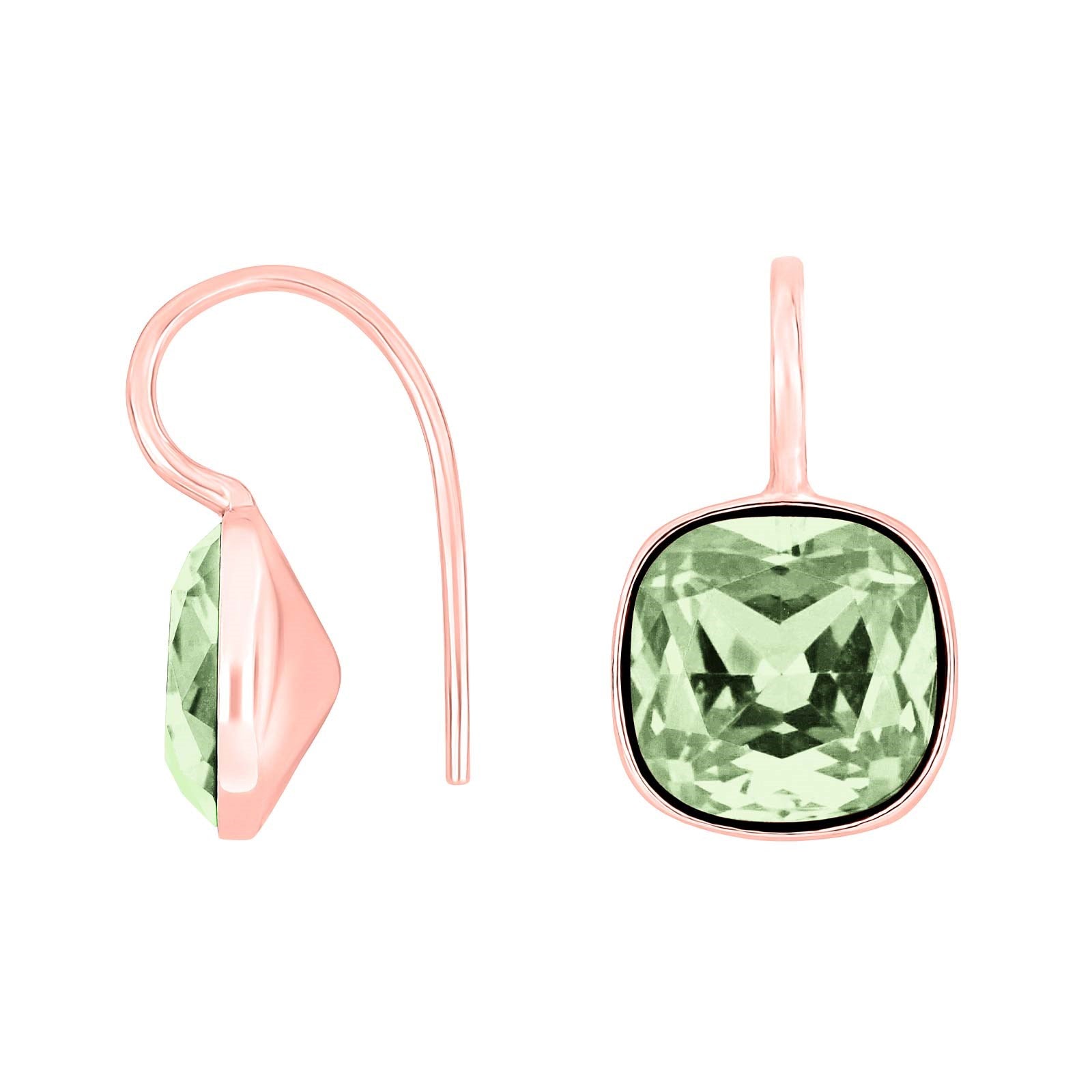 Silver ear. w/quartz glass faceted