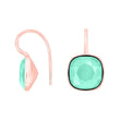 Silver ear. w/quartz glass faceted