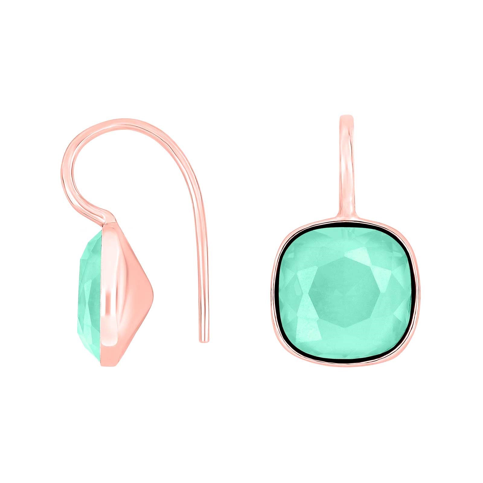 Silver ear. w/quartz glass faceted
