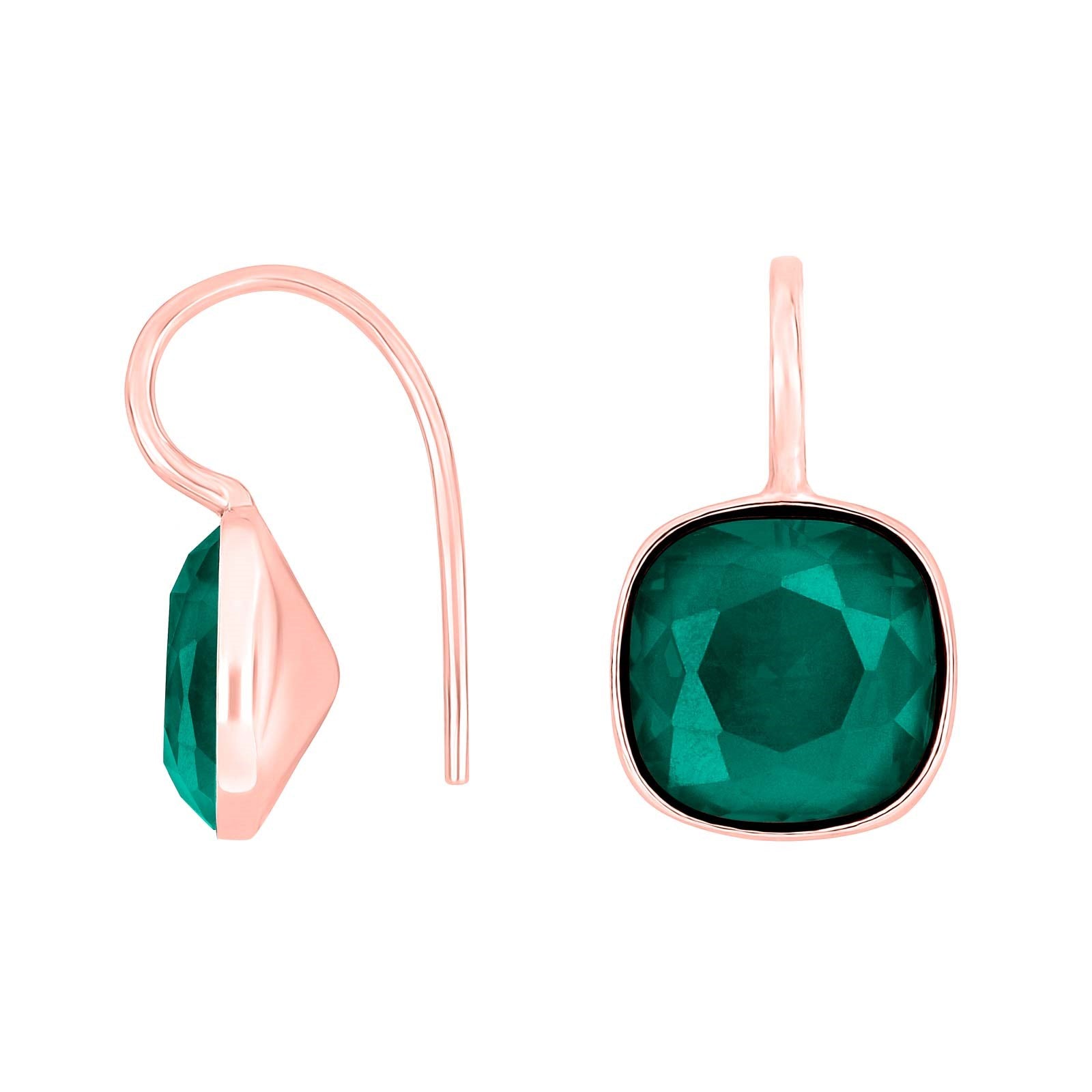 Silver ear. w/quartz glass faceted