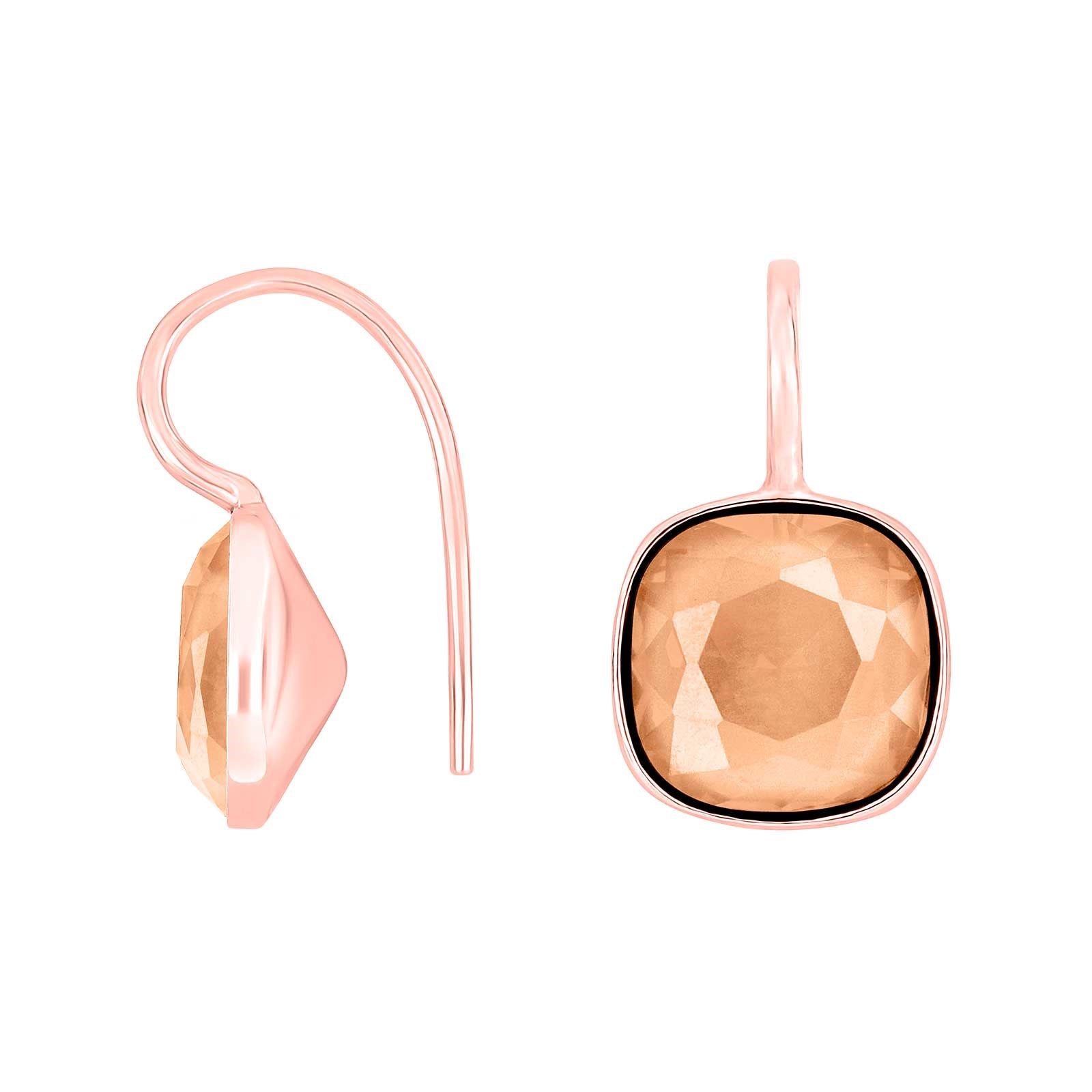 Silver ear. w/quartz glass faceted