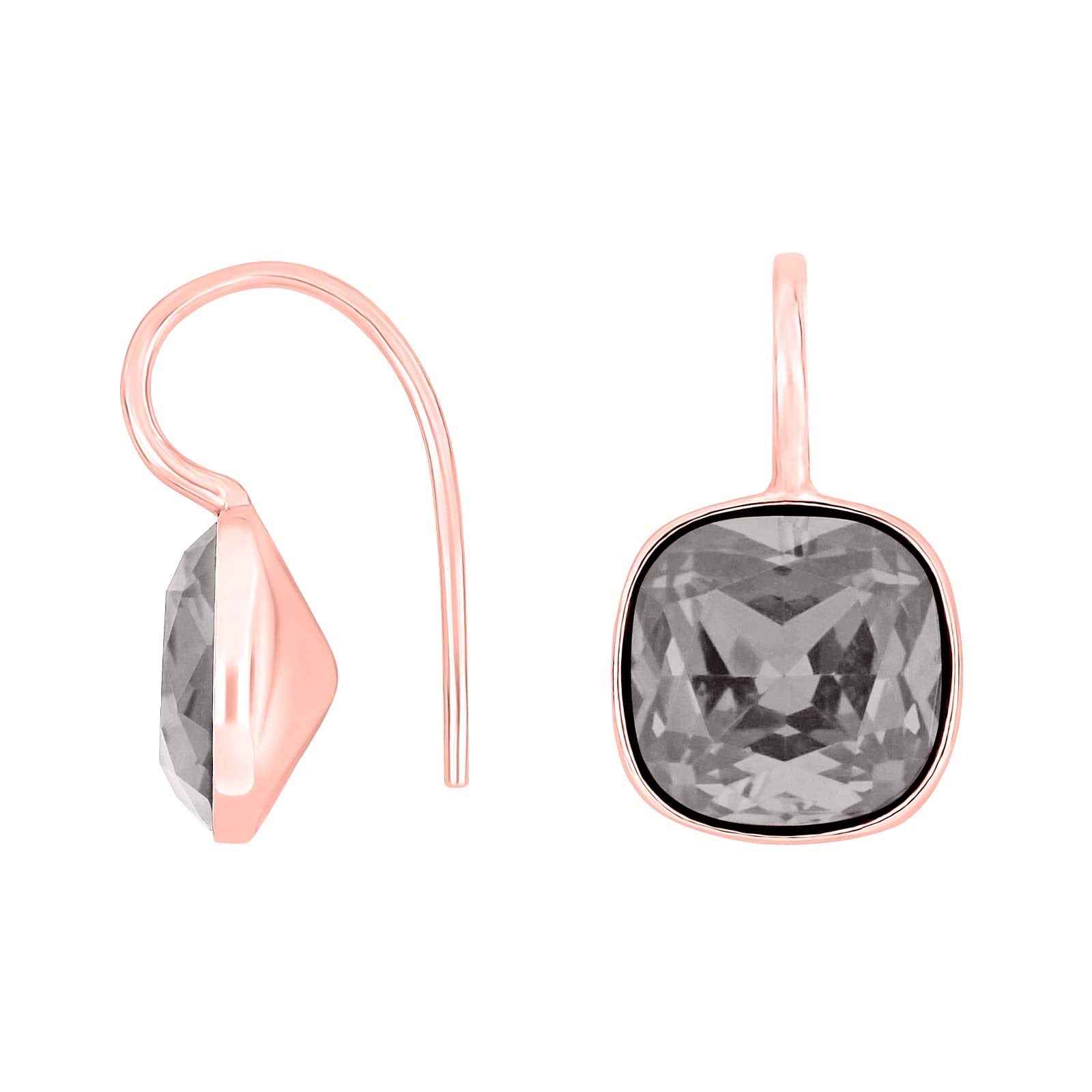 Silver ear. w/quartz glass faceted