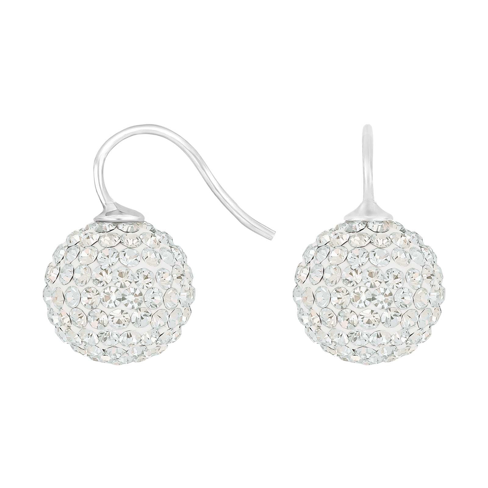 Silver ear. pavé ball w/Krg