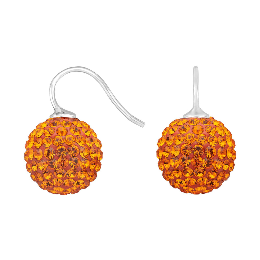 Silver ear. pavé ball w/Krg - 68 / Rhodium plated