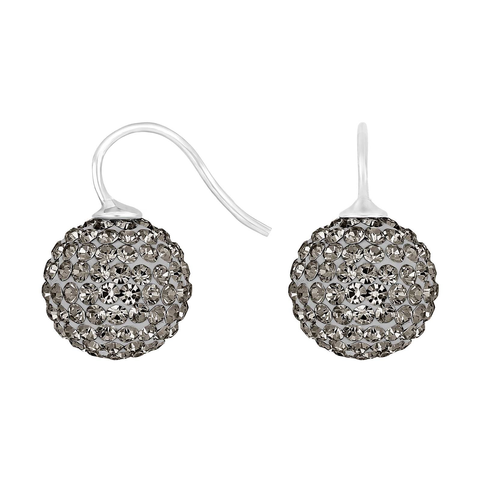Silver ear. pavé ball w/Krg