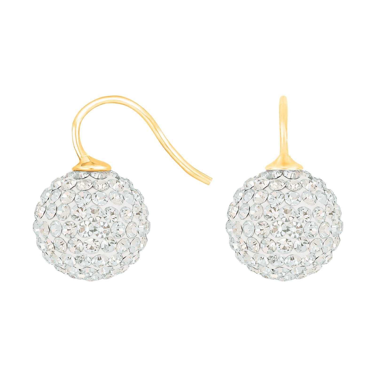 Silver ear. pavé ball w/Krg