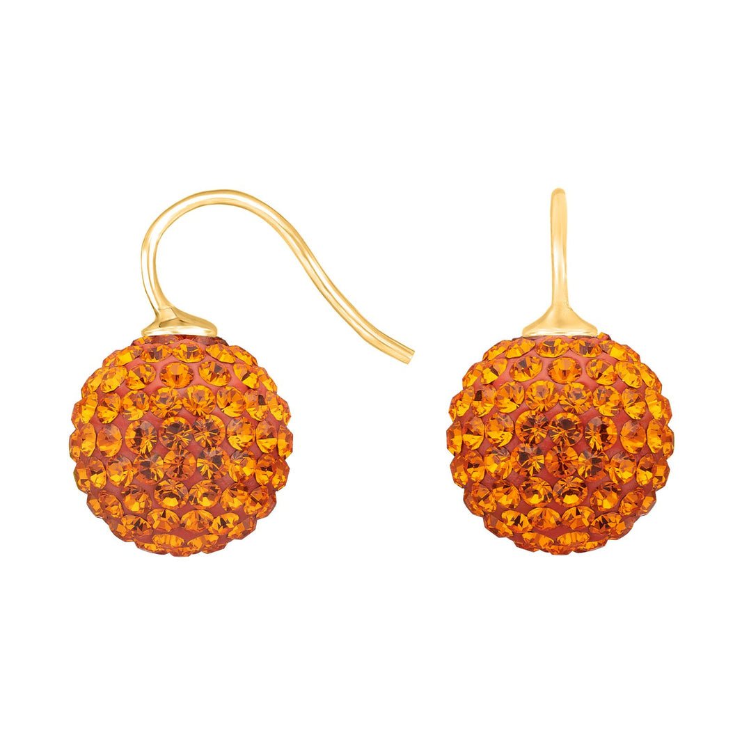 Silver ear. pavé ball w/Krg - 68 / Gold plated