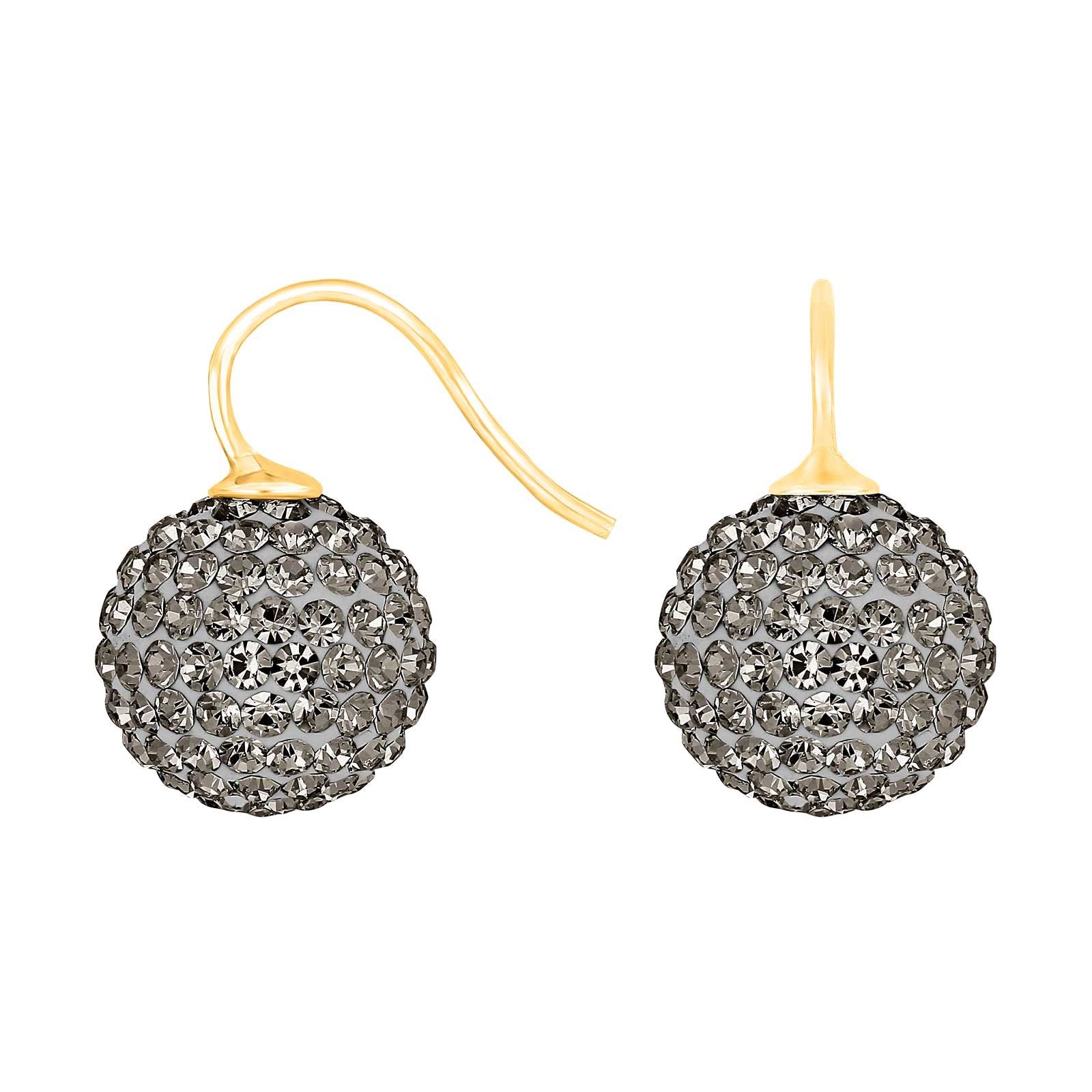 Silver ear. pavé ball w/Krg