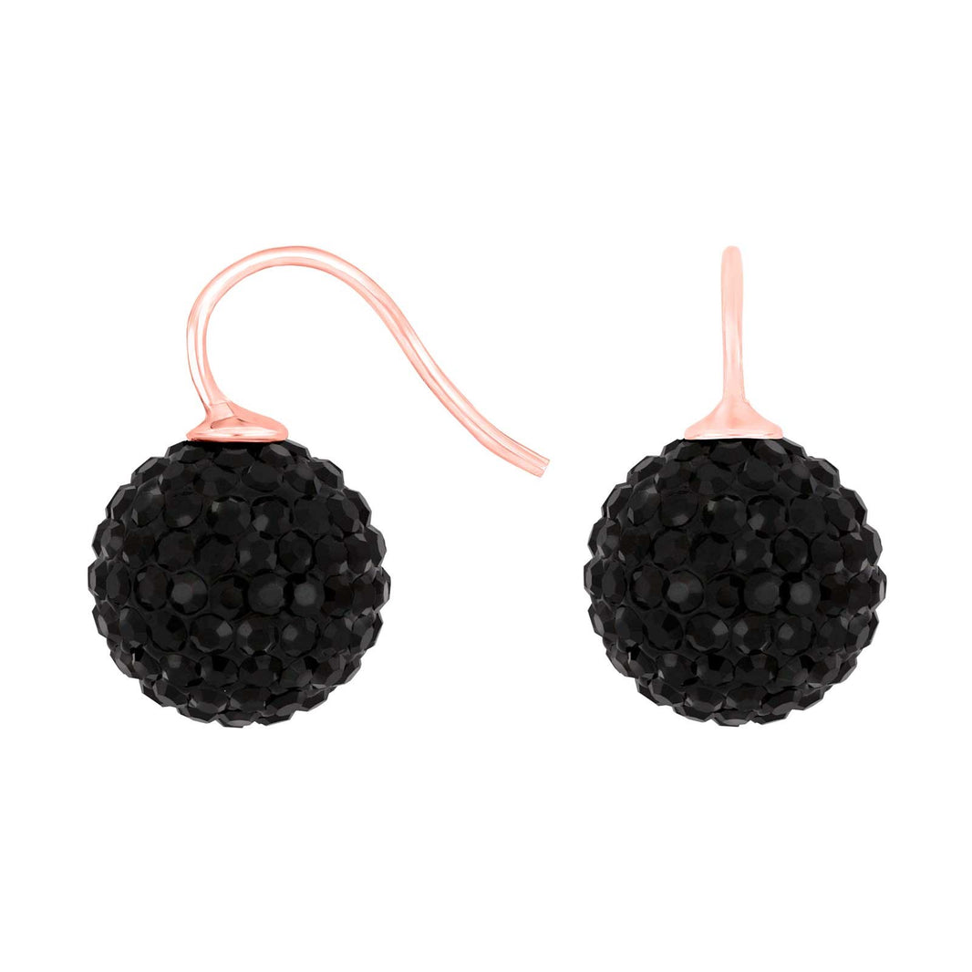 Silver ear. pavé ball w/Krg - 95 / Rose gold plated