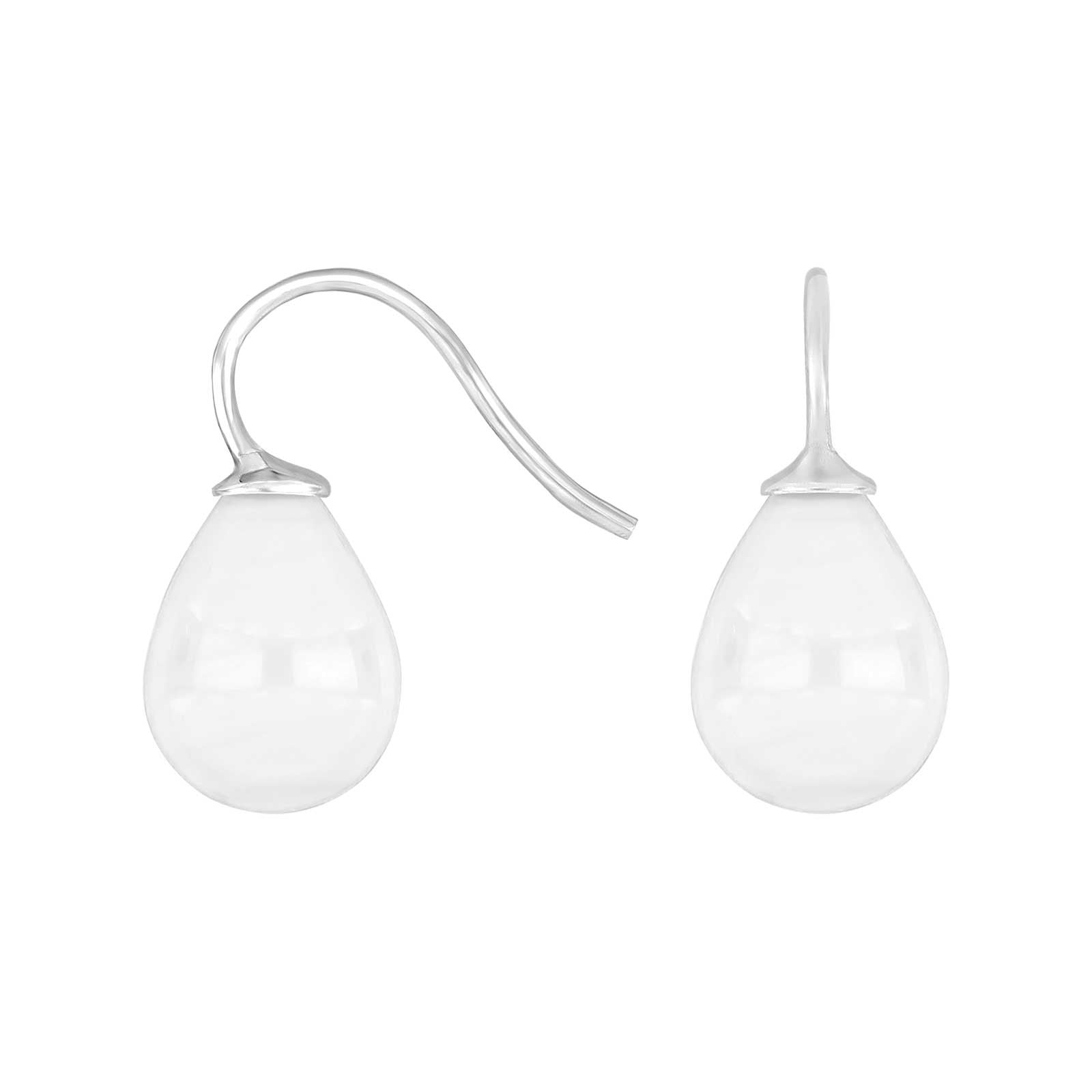 Silver ear. w/Bohemian quartz glass