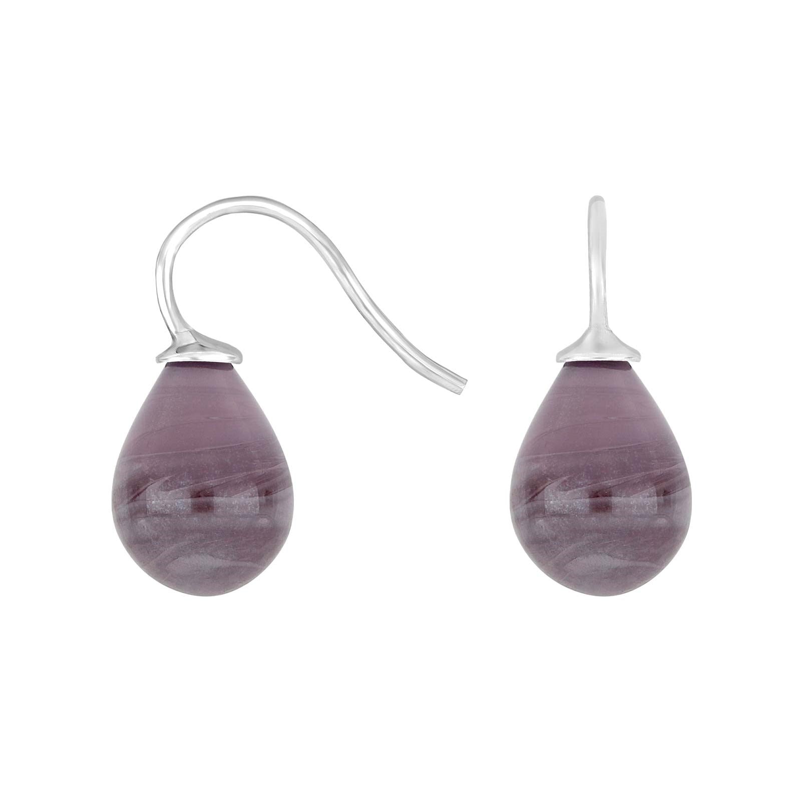 Silver ear. w/Bohemian quartz glass