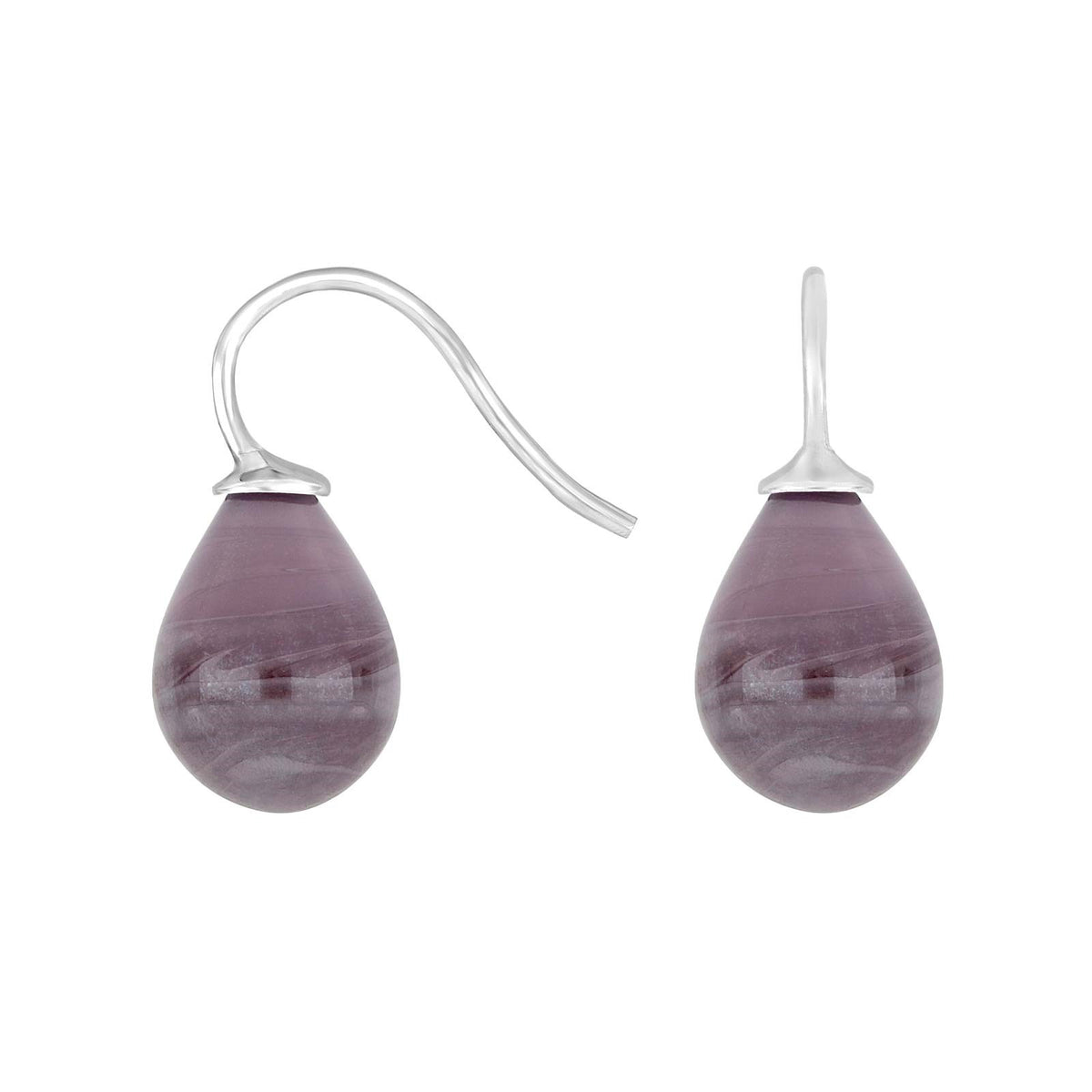 Silver ear. w/Bohemian quartz glass