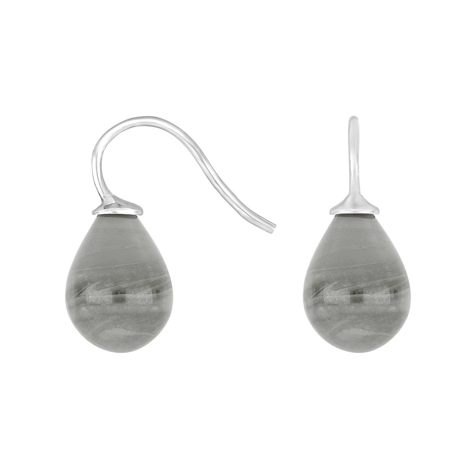 Silver ear. w/Bohemian quartz glass