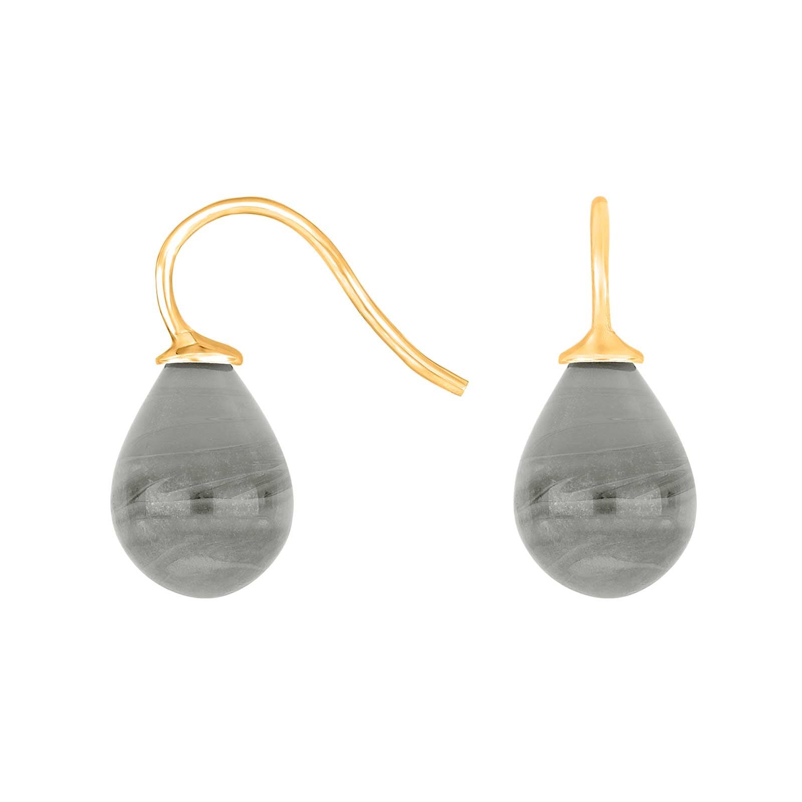Silver ear. w/Bohemian quartz glass
