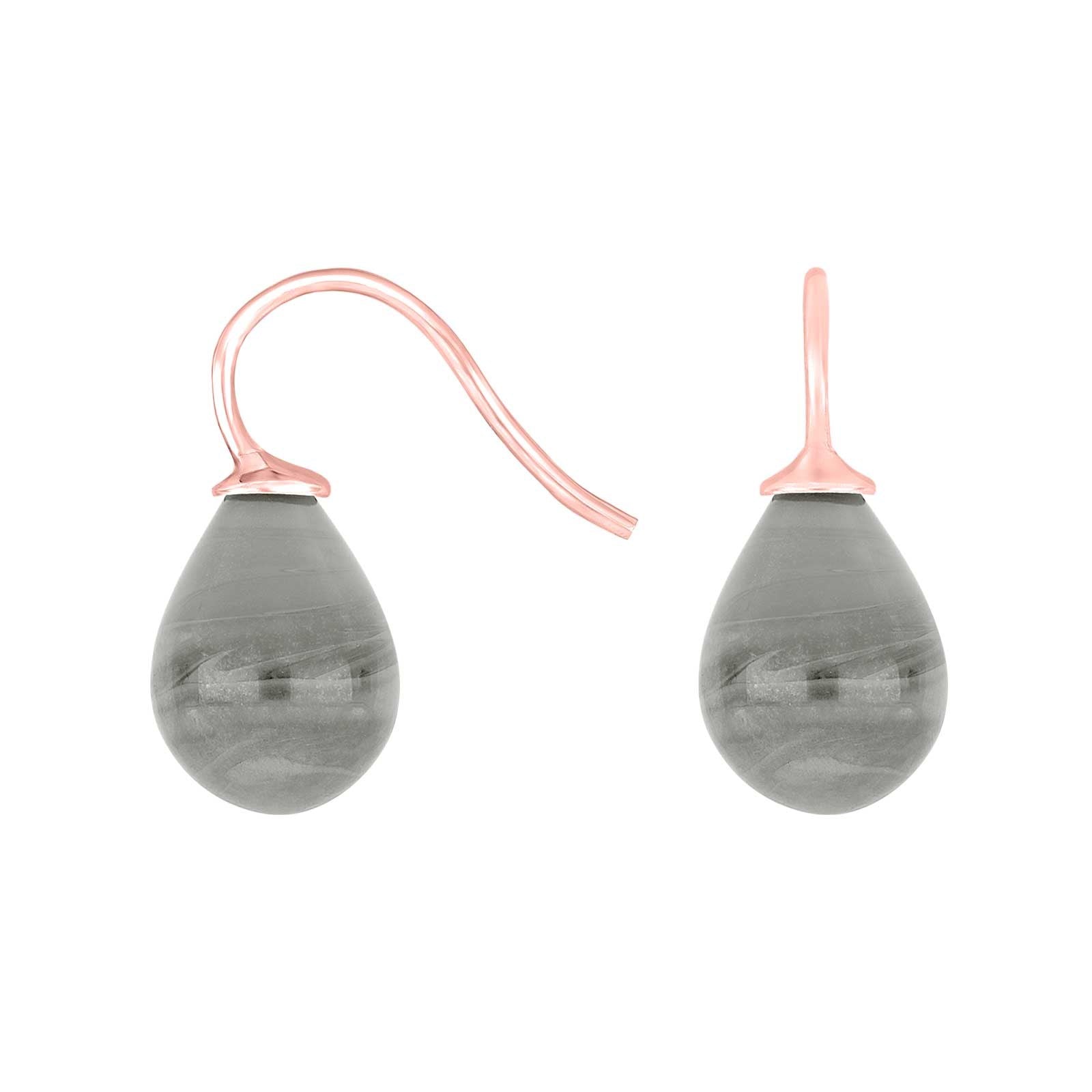 Silver ear. w/Bohemian quartz glass