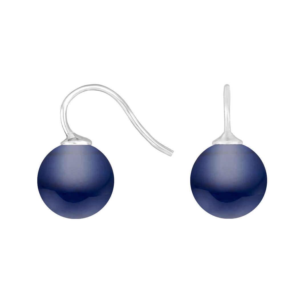 Silver ear. w/Bohemian quartz glass - 46 / Rhodium plated