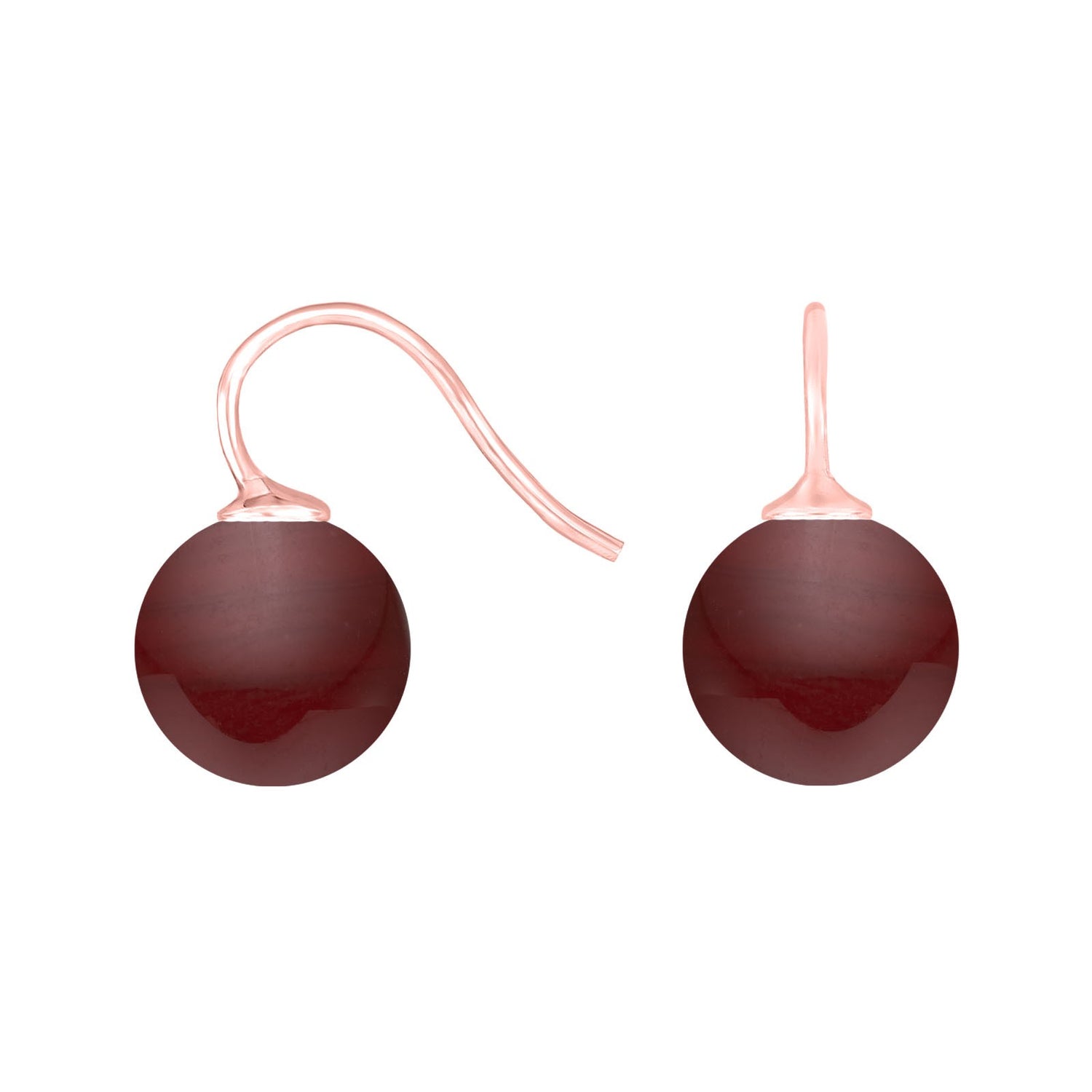 Silberohrring mit böhmischem Quarzglas - 87 / Rosévergoldet