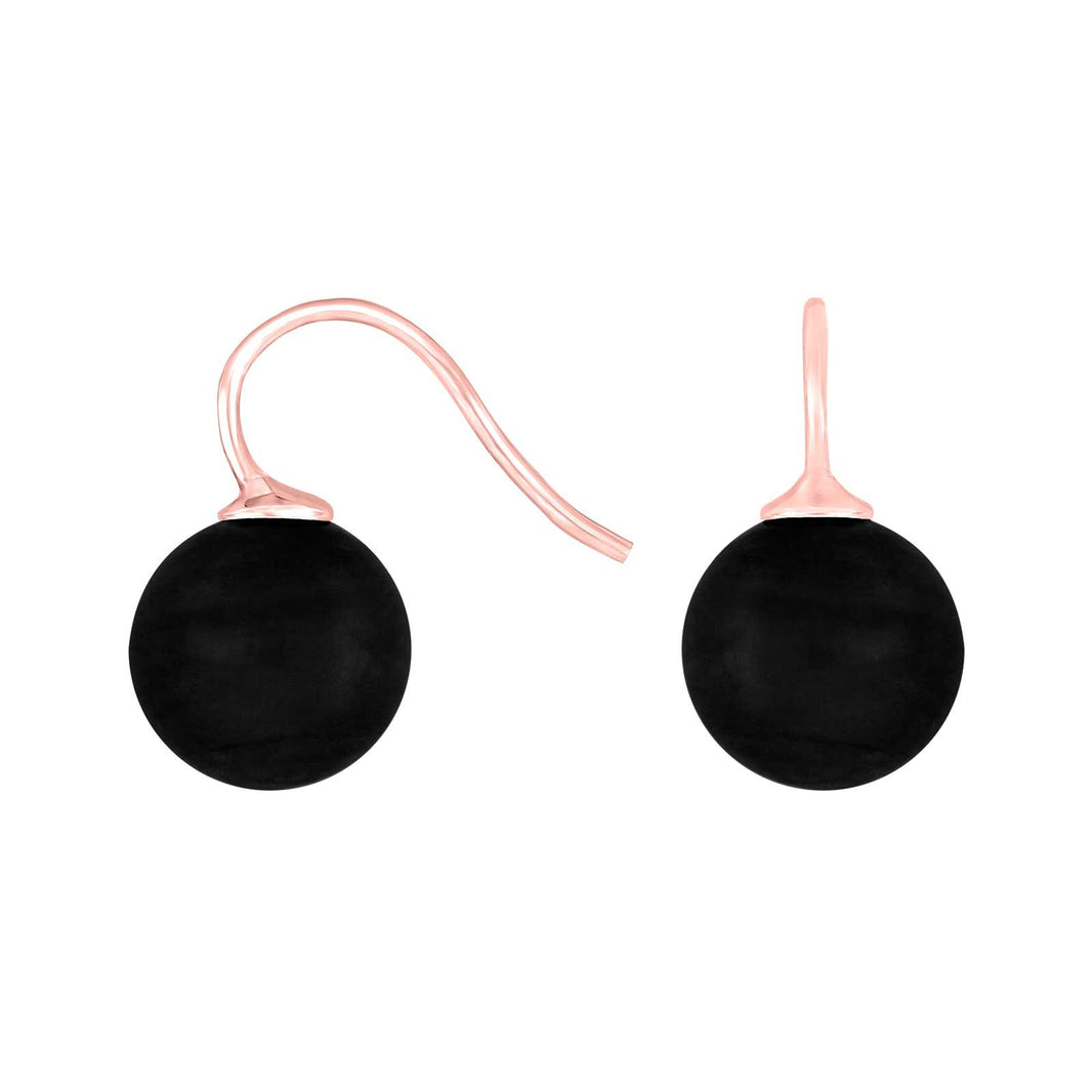 Silver ear. w/Bohemian quartz glass - 95 / Rose gold plated