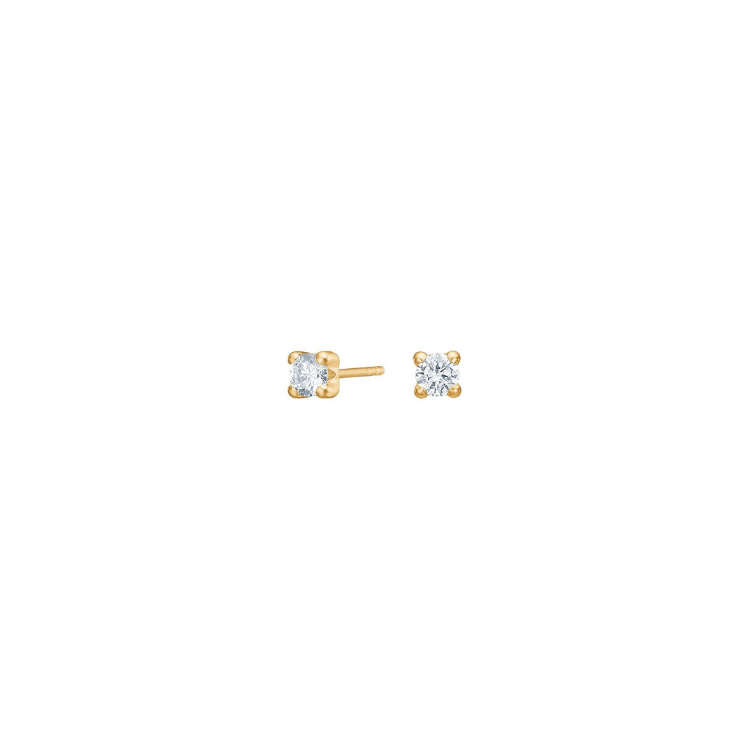 14ct. gold earrings w/cz 3mm