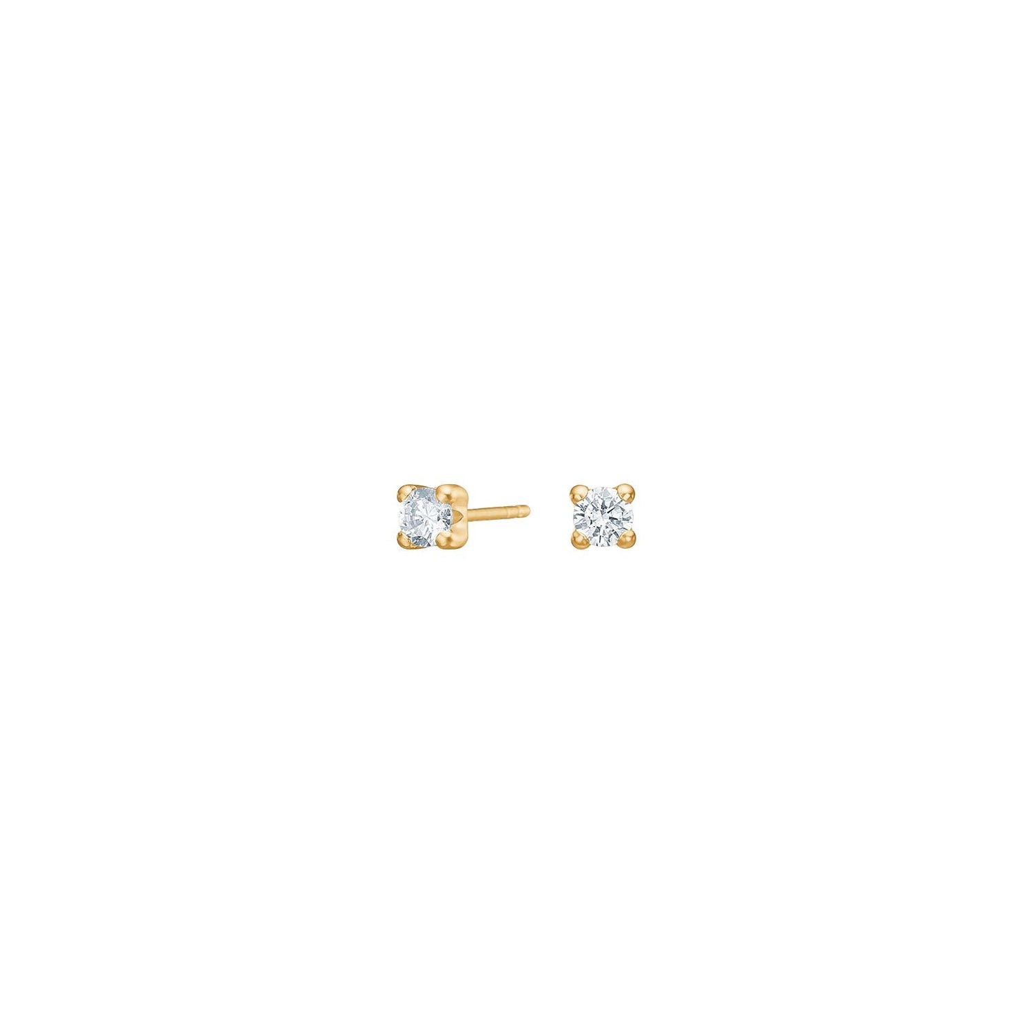 14kt. Goldohrringe m/cz 3mm