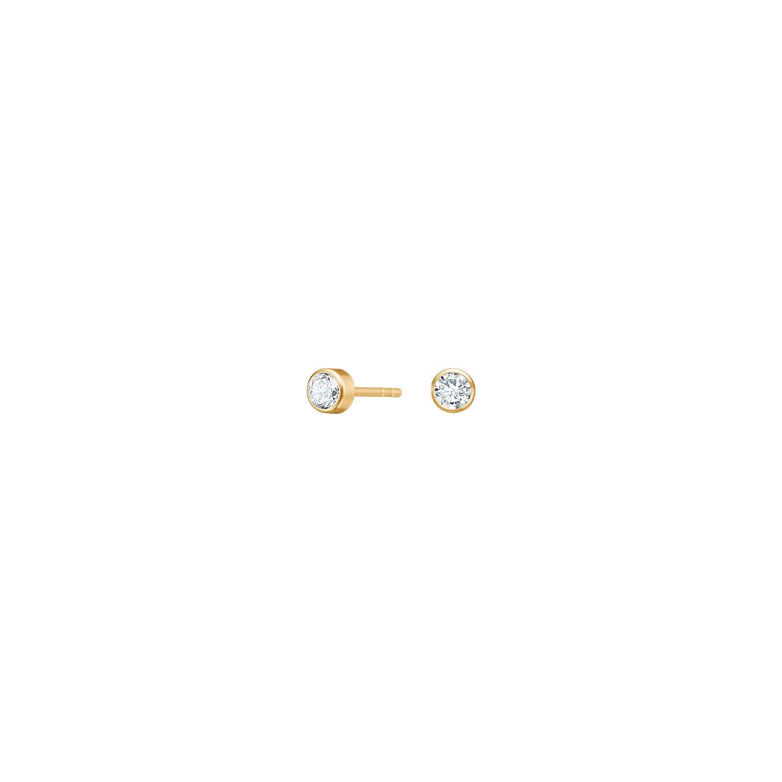 8kt. Goldohrringe m/cz 3mm