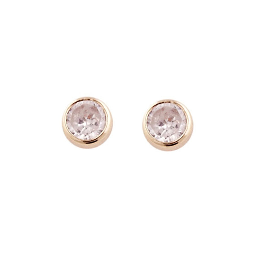 8ct. gold earrings w/cz i 3mm