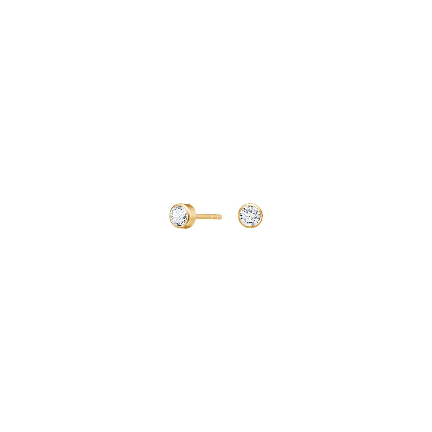 14kt. Goldohrringe m/cz 3mm
