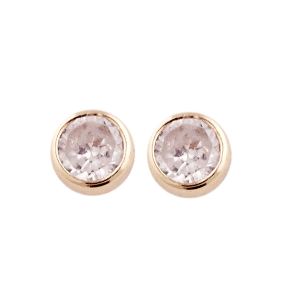 14ct. gold earrings w/cz 3mm