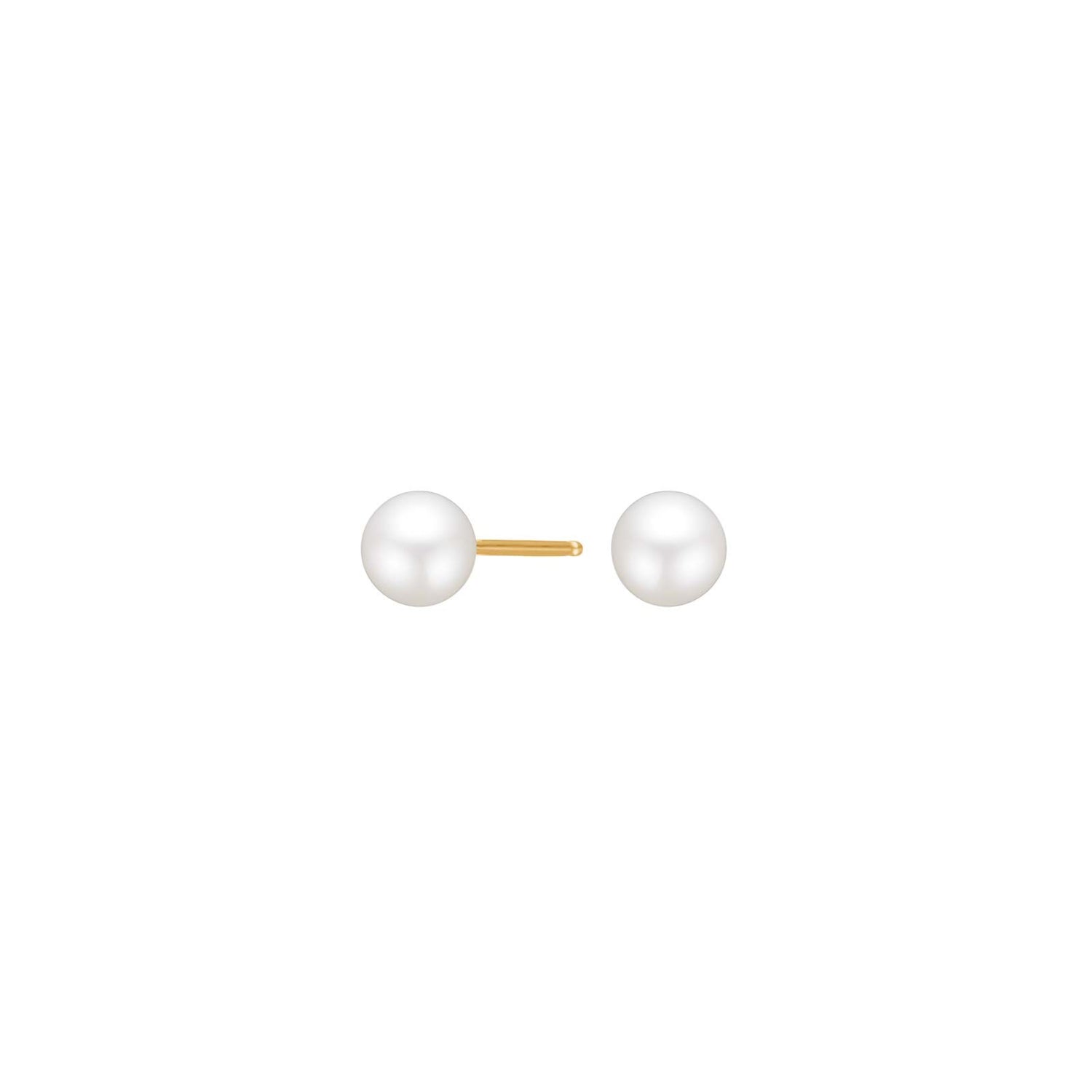14kt. Goldohrringe m/Süsswasserperle 6mm