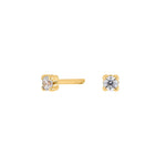 8ct. gold earrings w/cz 2mm