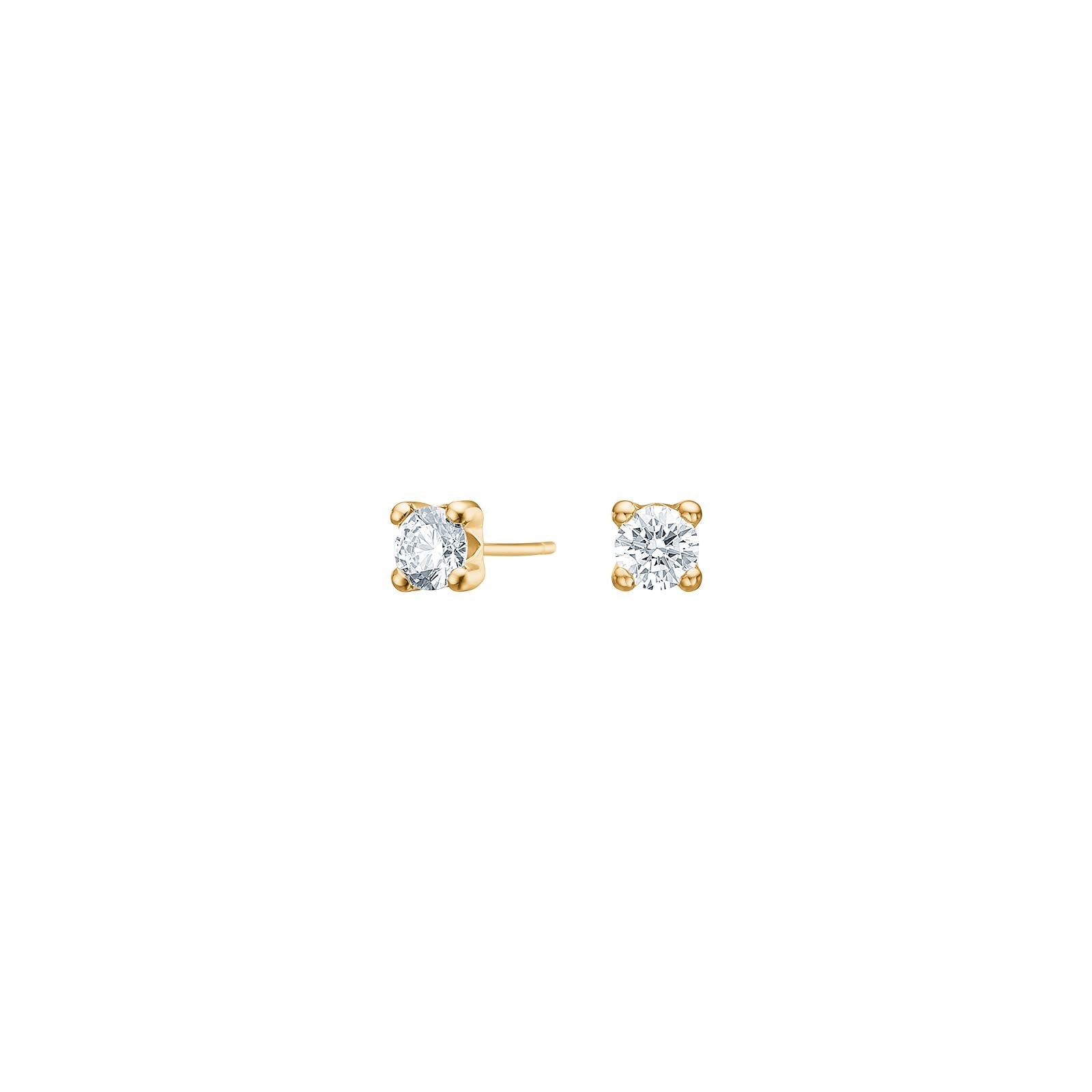 14kt. Goldohrringe m/cz 4mm