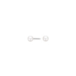 Rhod. silver earrings w/freshwaterpearl 4mm