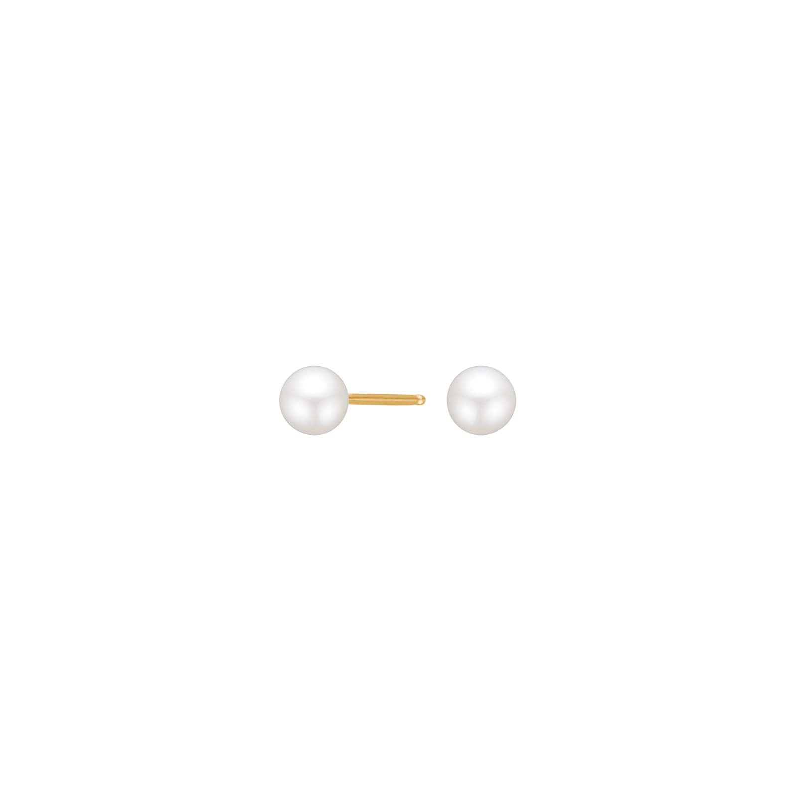 Goldp. silver earrings w/freshwaterpearl 5mm