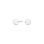 Rhod. silver earrings w/freshwaterpearl 7mm