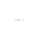 Rhod. silver earrings w/freshwaterpearl 3mm