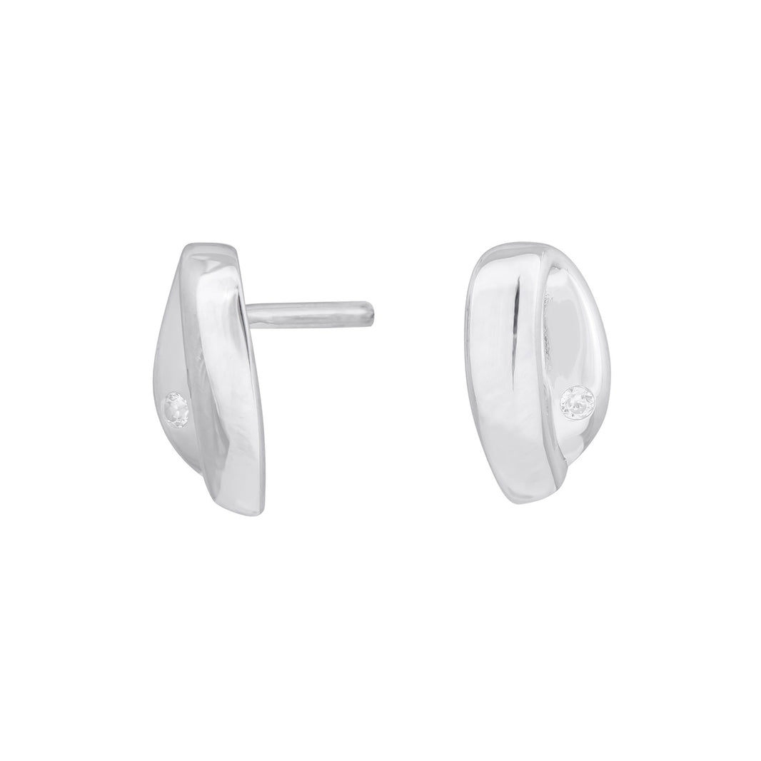 Rhod. sølvørestikker m/cz