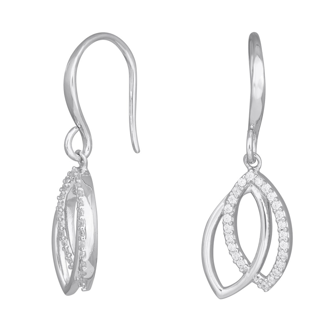 Rhod. Silber Ohrringe m/cz