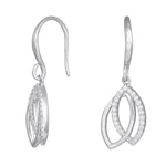 Rhod. silver earrings w/cz
