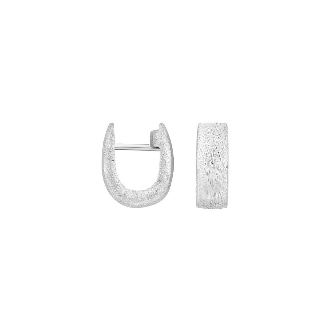 Sølv mat system-creoler Julia 12x4,5mm